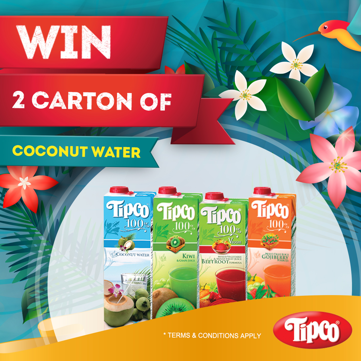 [Win!] 5 sets of 2 carton Tipco coconut water are up for grabs!